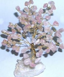 Copacel din cuart roz pe suport din cristal