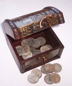 Cufarul Abundentei, din lemn cu 21 de monede diferite