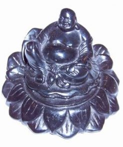 Buddha cu sacul abundentei pe floare de Lotus