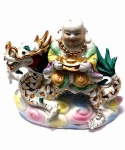 Statueta cu Buddha cu pepita si dragon